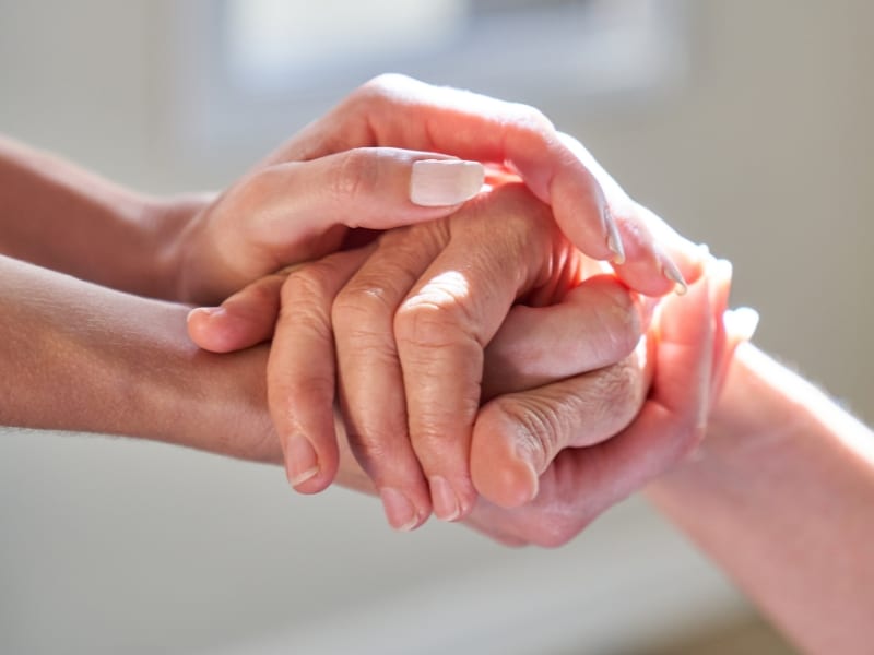 Supportive hands symbolising care and accommodation assistance for elderly or disabled individuals